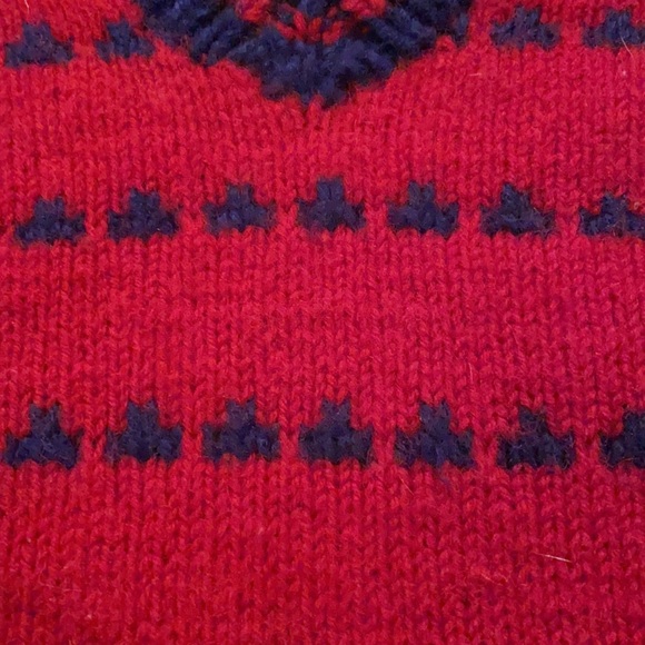 Vintage Sweet Red and Navy Sweater - Picture 2 of 2